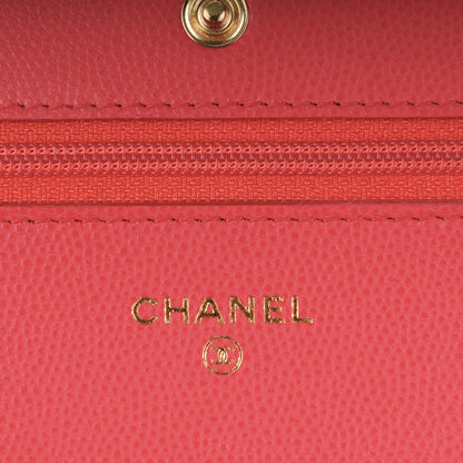 Chanel Caviar Quilted Wallet On Chain WOC Dark Pink 5 of 8