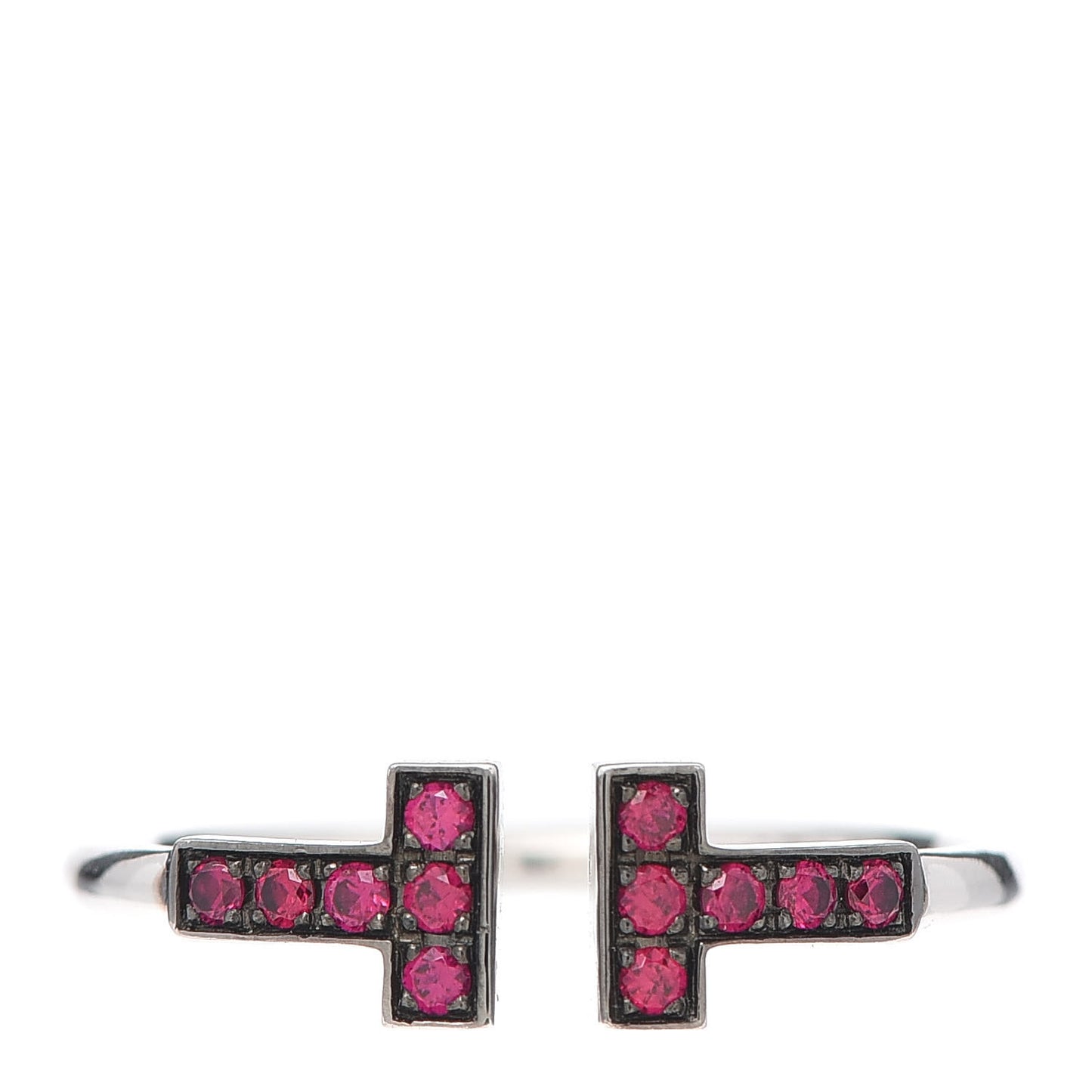 18K White Gold Ruby T Wire Ring 53 6.5