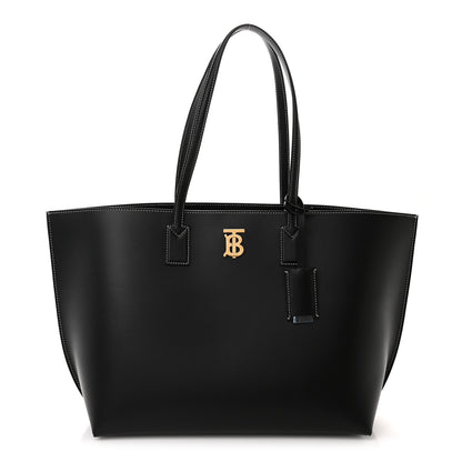 Burberry Calfskin Monogram Motif TB Medium Soft Tote Black 1 of 10