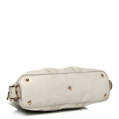 Saint Laurent Calfskin Woven Large Muse White 4 of 16