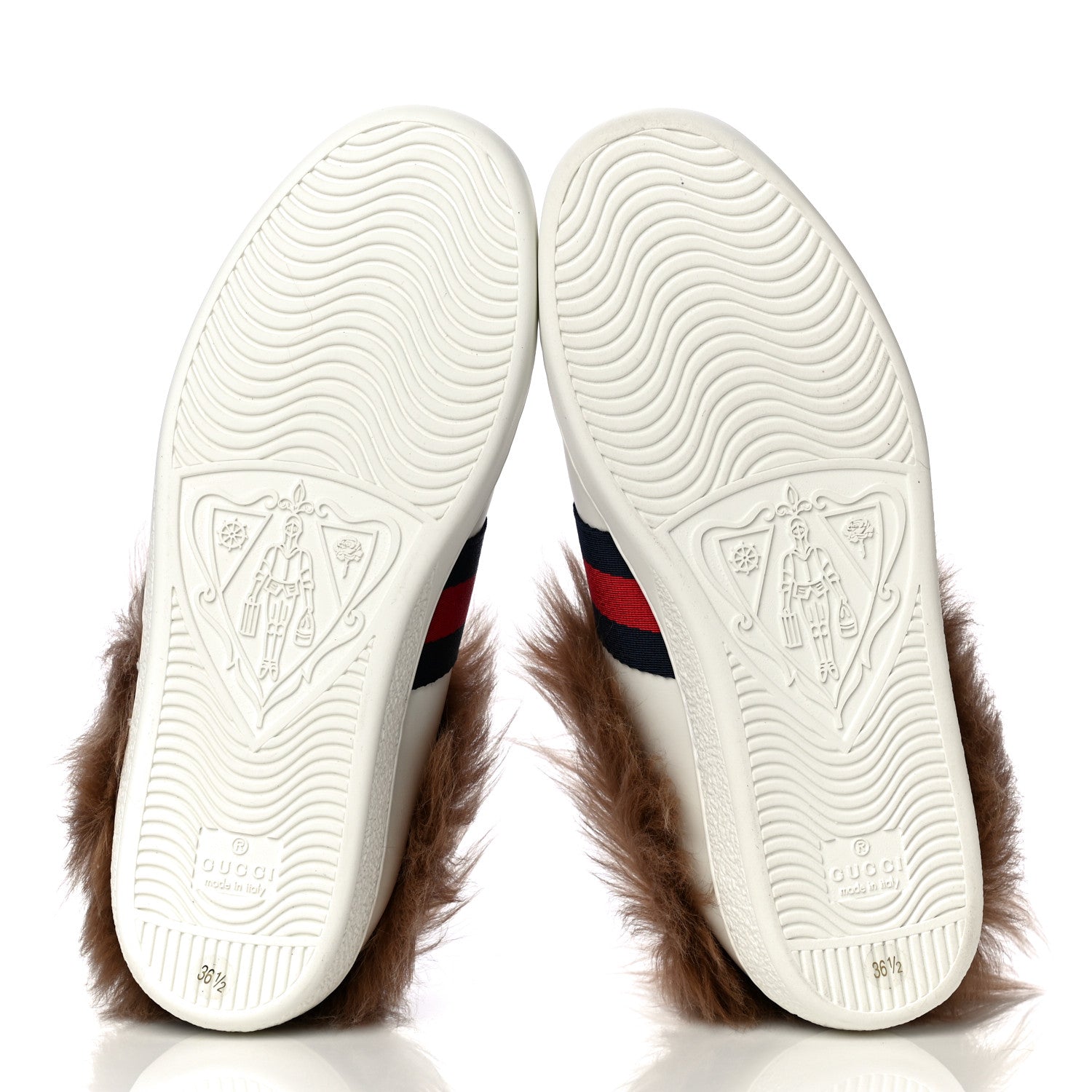Gucci Calfskin Wool Web Bee Embroidered Womens Ace Sneakers 36.5 White 7 of 12