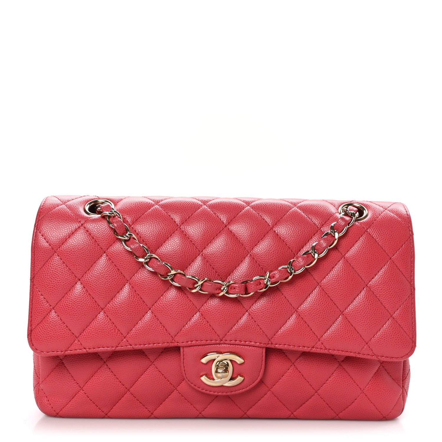 Chanel Caviar Quilted Medium Double Flap Dark Pink 1 of 10