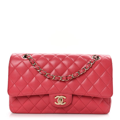 Chanel Caviar Quilted Medium Double Flap Dark Pink 1 of 10