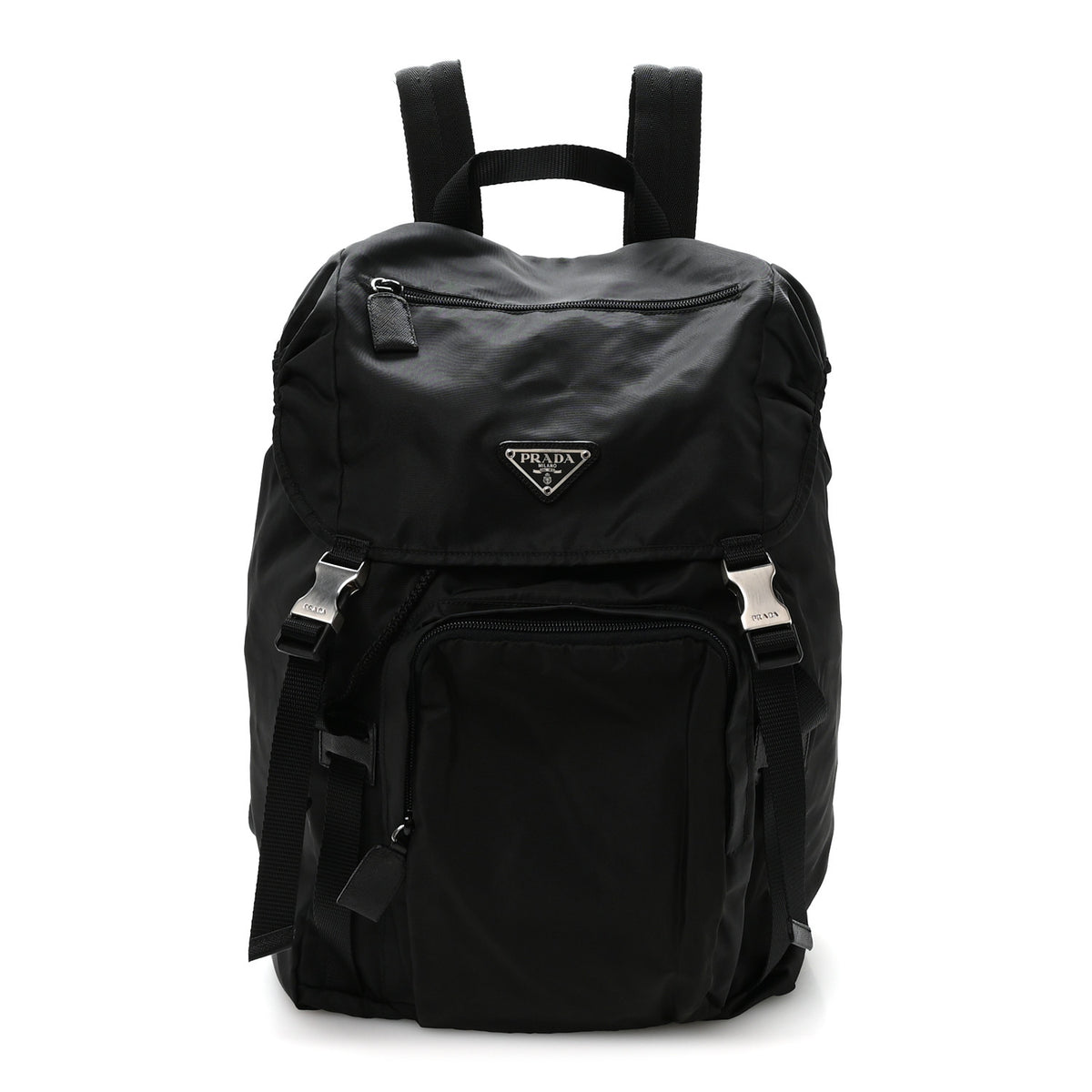 Prada Tessuto Nylon Montagna Double Buckle Backpack Black 1 of 10