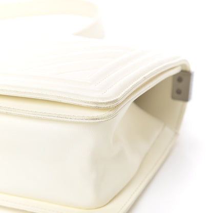 Chanel Lambskin Chevron Quilted Medium Boy Flap Ivory 9 of 12