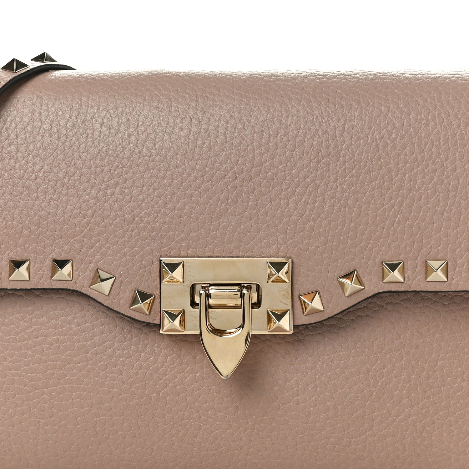 Valentino Garavani Pebbled Calfskin Medium Rockstud Flip Lock Crossbody Bag Poudre 7 of 10
