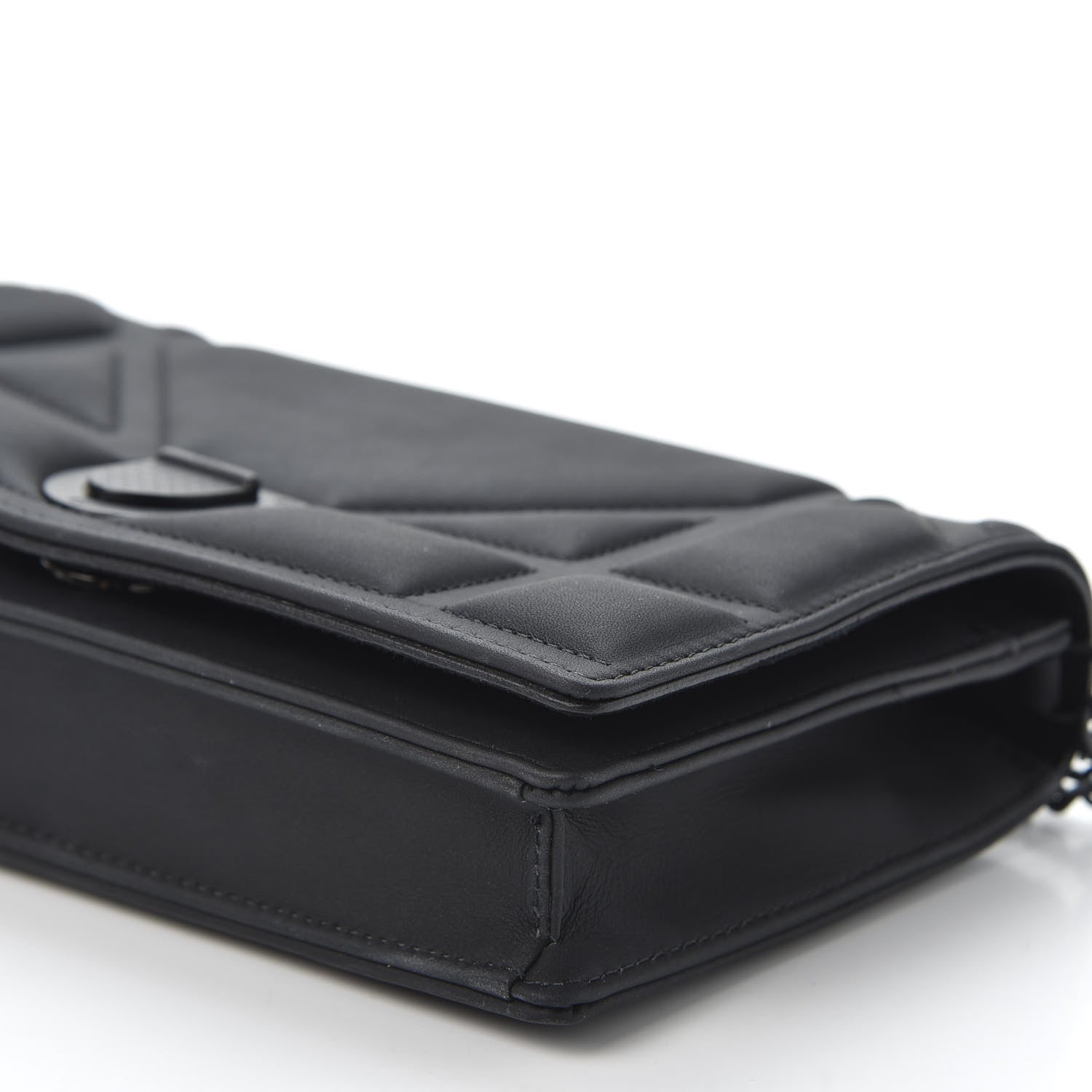 Christian Dior Ultra Matte Calfskin Diorama Wallet on Chain Pouch Black 6 of 10
