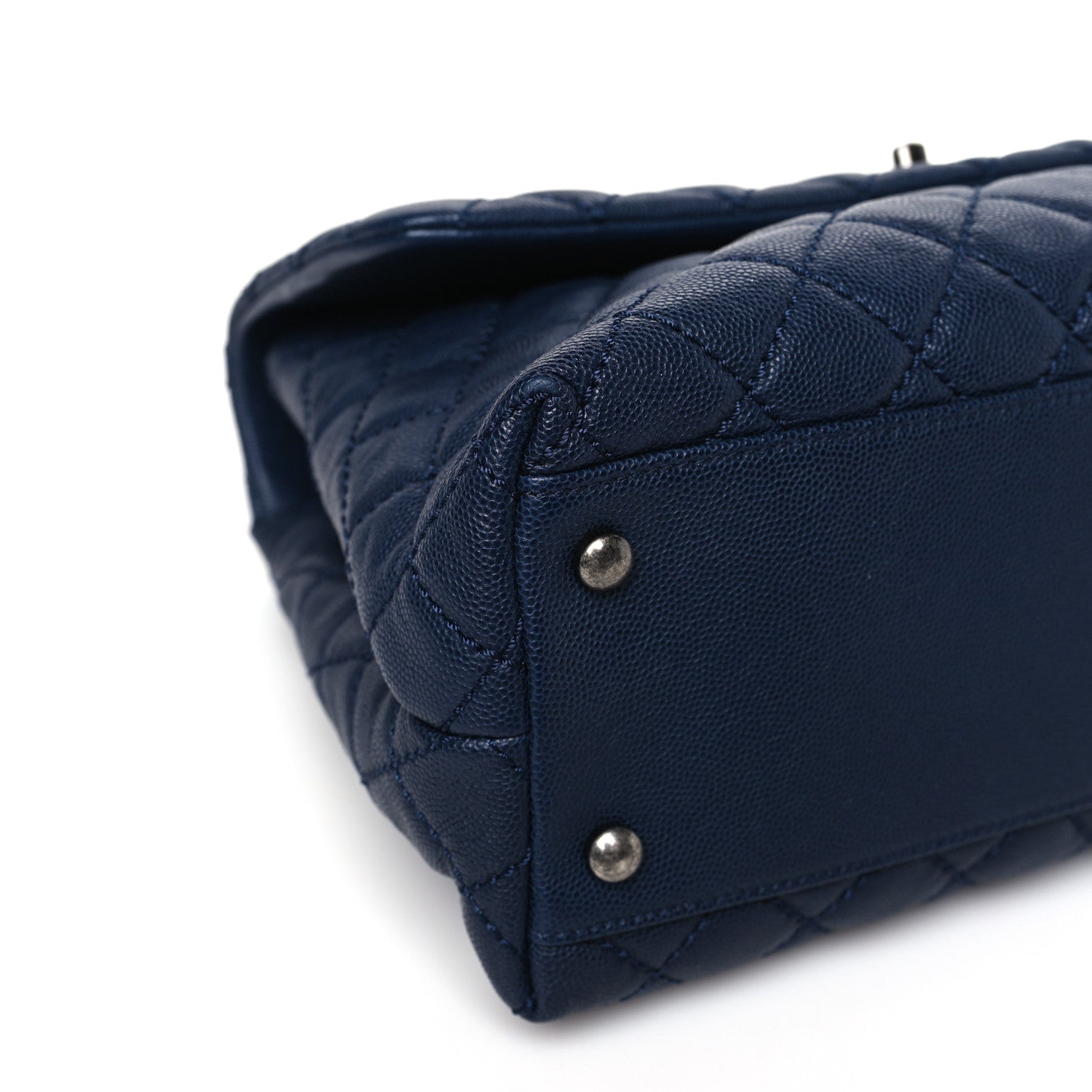Chanel Caviar Quilted Medium Coco Handle Flap Navy Blue 8 of 9