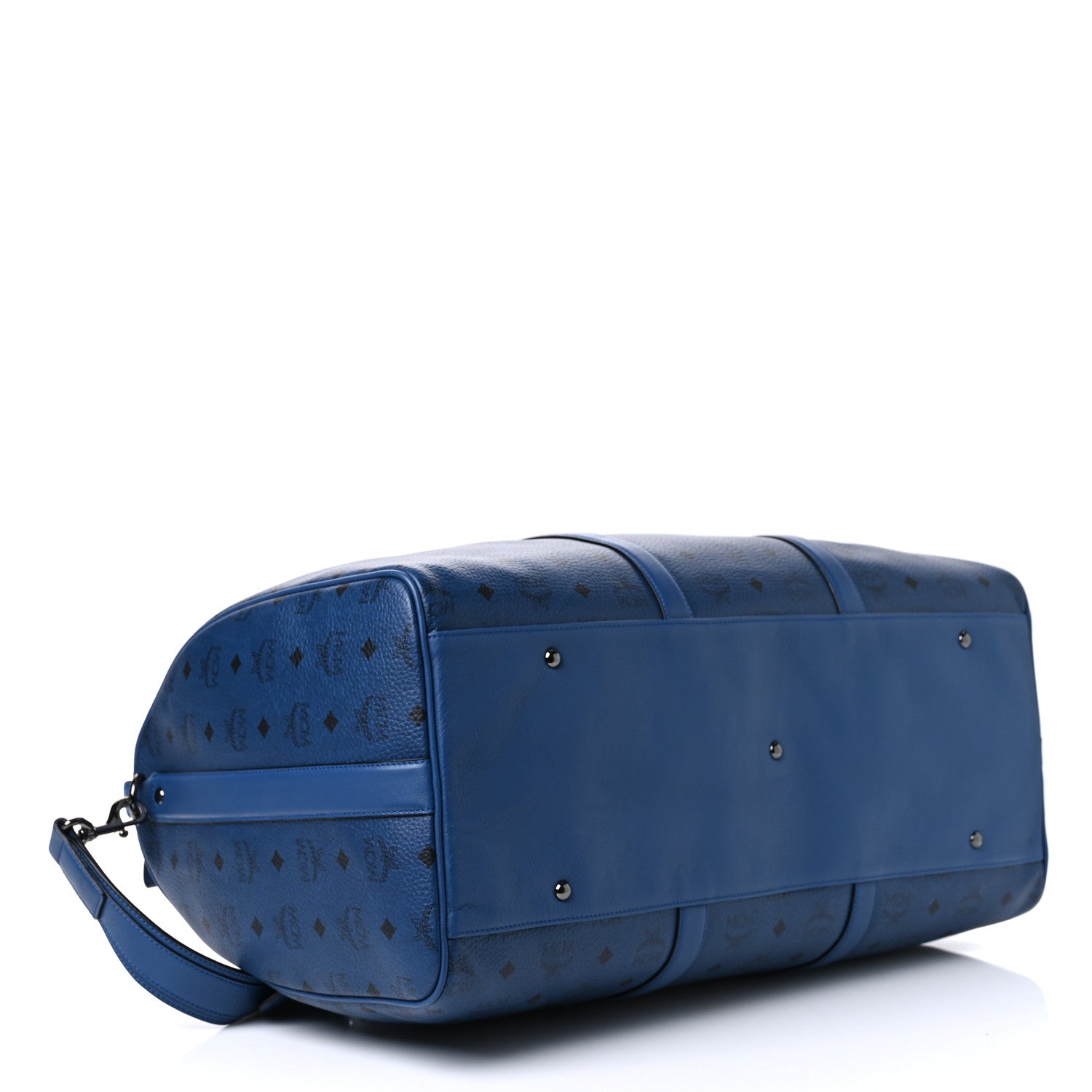 MCM Visetos Large Traveler Weekender Bag Navy Blue 3 of 10