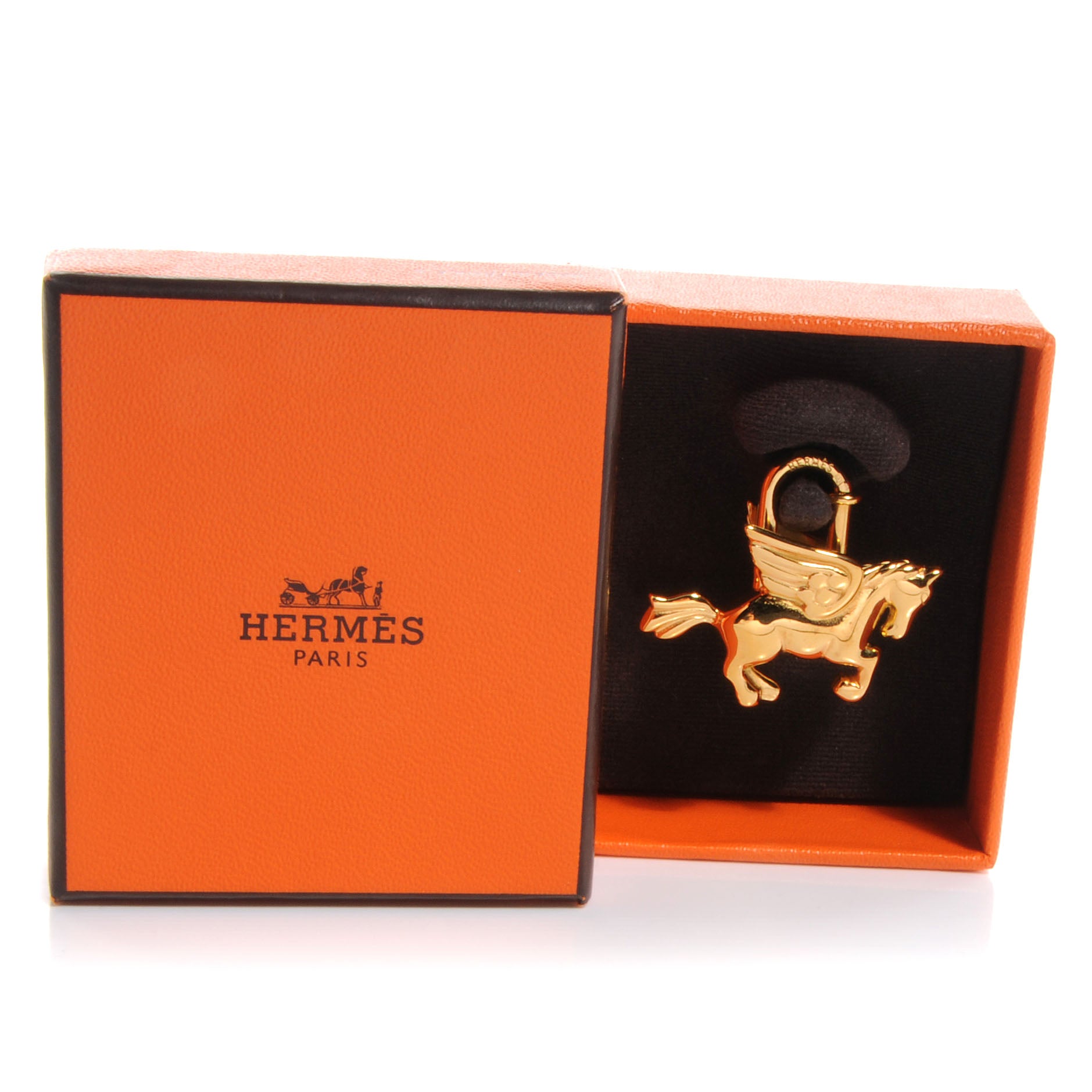 Hermes Pegasus Lock Cadena Charm Gold Plated 4 of 5
