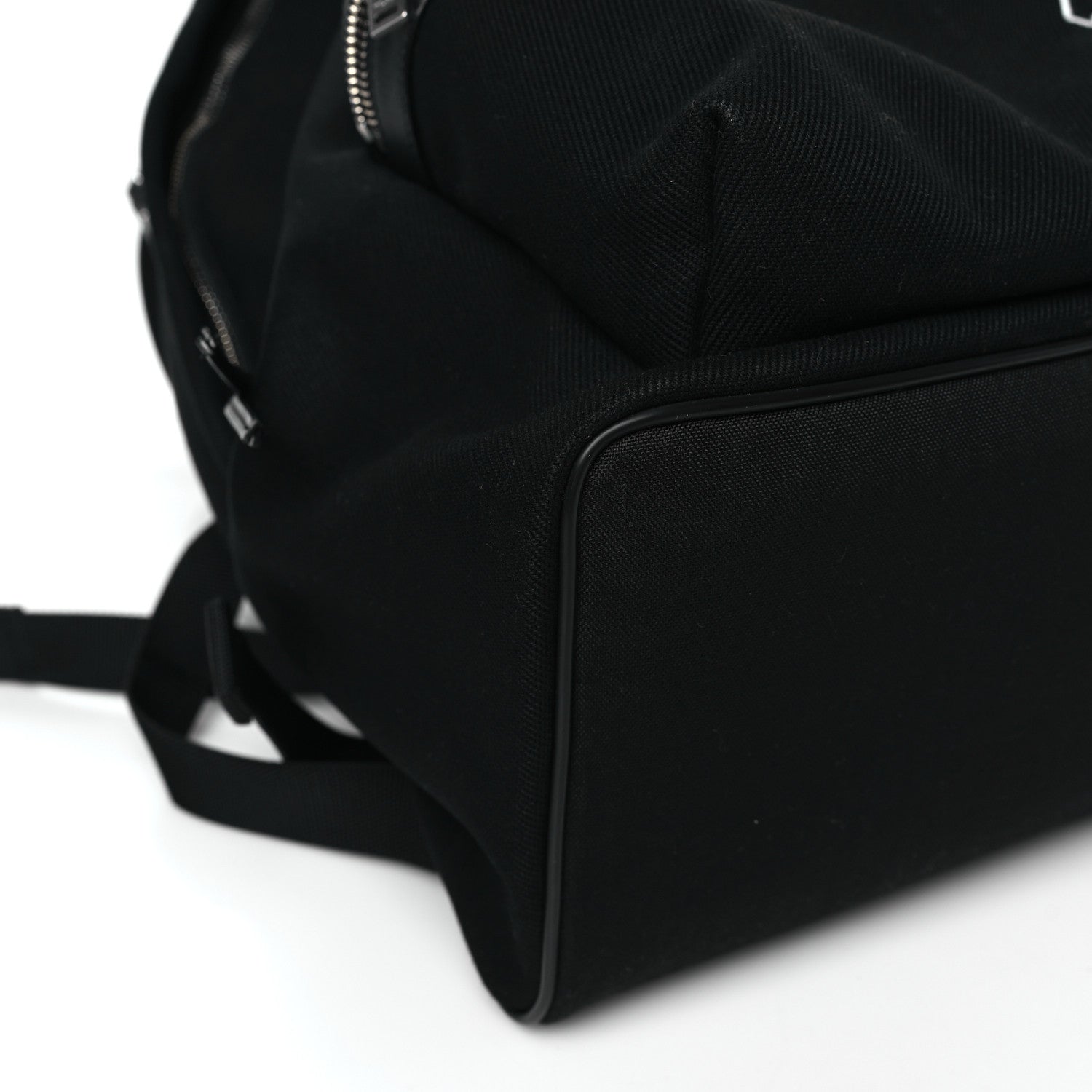 Saint Laurent Canvas Signature Embroidered City Backpack Black 6 of 8