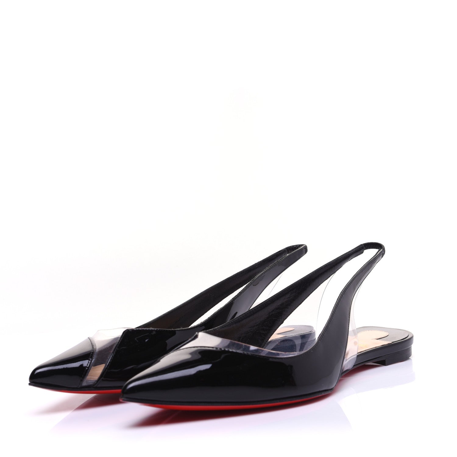 Christian Louboutin Patent PVC V Dec Flat 36.5 Black 5 of 10