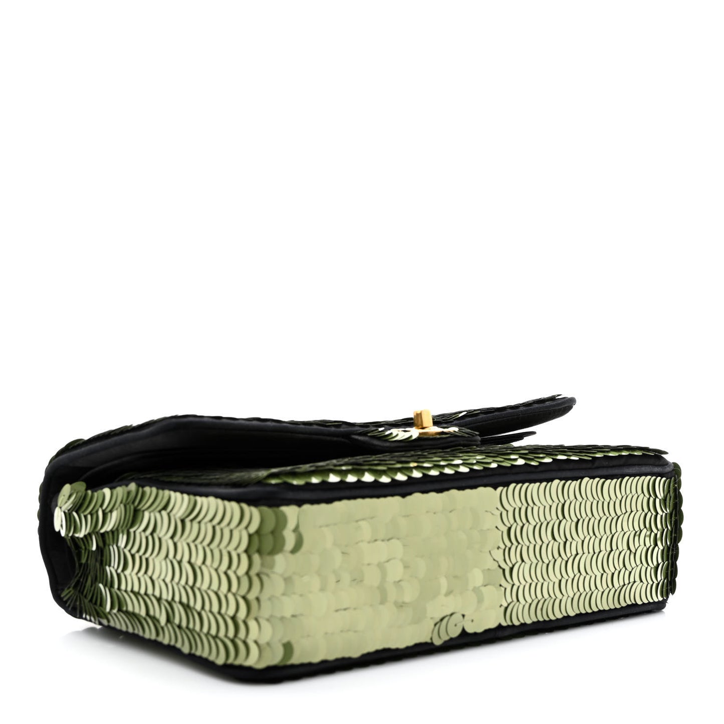 Satin Sequin Medium Paris Shanghai Double Flap Green