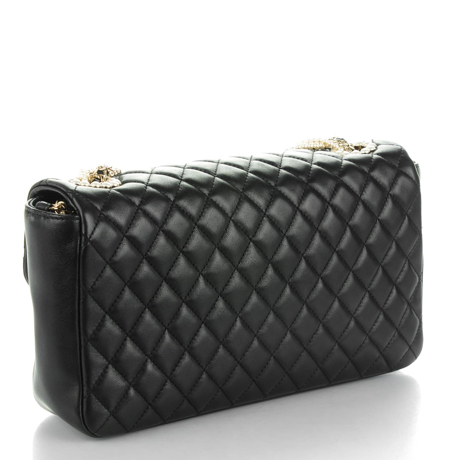 Chanel Lambskin Quilted Medium Westminster Pearl Flap Black 3 of 7