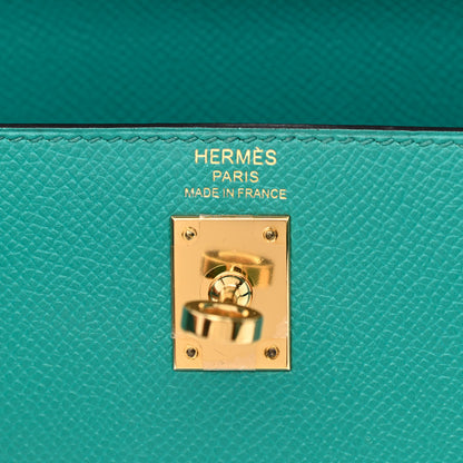 Hermes Epsom Kelly Sellier 25 Bleu Paon 6 of 14