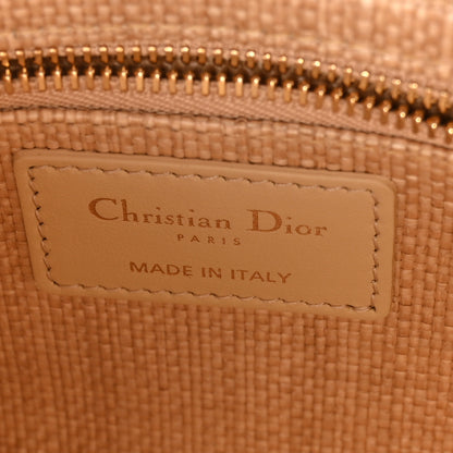 Christian Dior Raffia Woven Cannage Embroidered Mini Lady D-Lite Natural Black 6 of 10