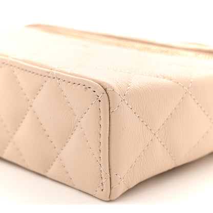 Chanel Caviar Quilted Top Handle Slim Vanity With Chain Beige 10 of 11