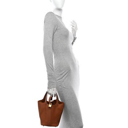 Hermes Taurillon Clemence Picotin Lock 18 PM Gold 2 of 11