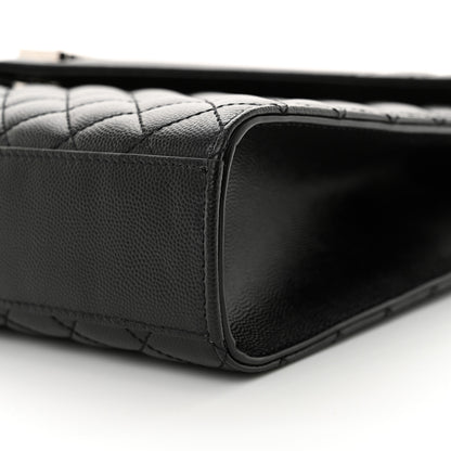 Saint Laurent Grain De Poudre Textured Mixed Matelasse Large Triquilt Monogram Satchel Black 10 of 11
