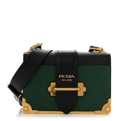 Prada City Calf Saffiano Cahier Bag Biliardo Black 1 of 12