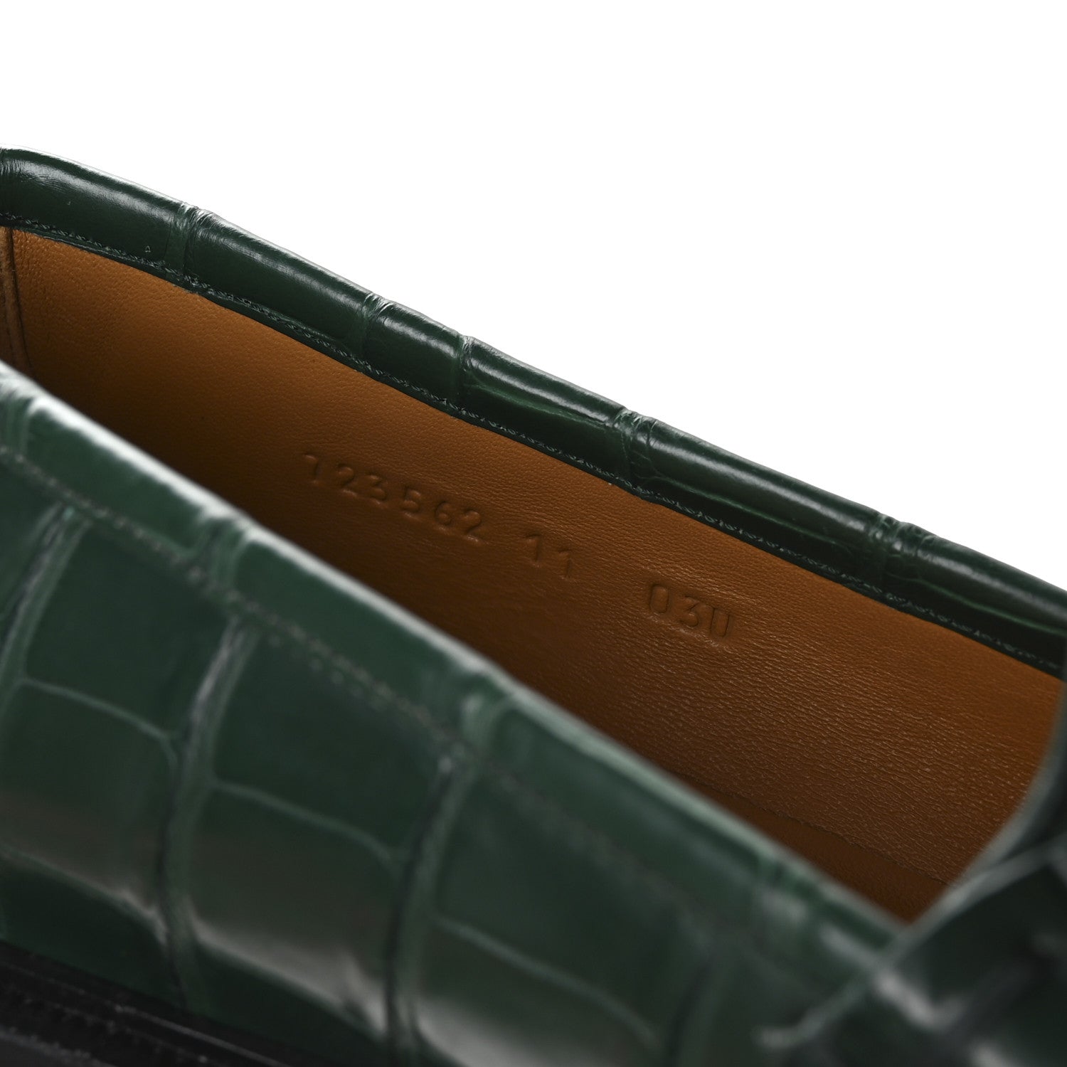Gucci Alligator Nappa Mens Horsebit Loafers 11 Vintage Green 8 of 9