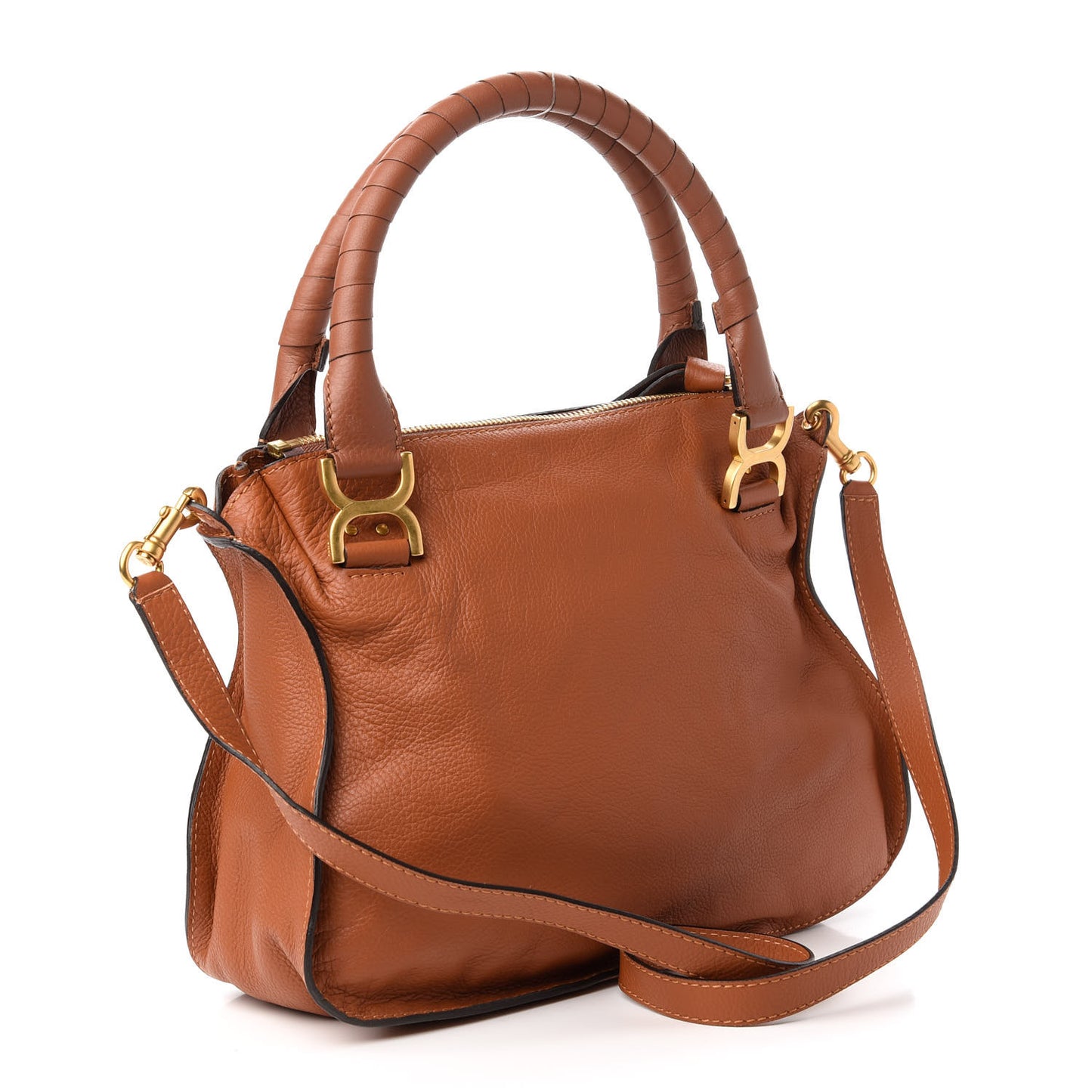 Calfskin Medium Marcie Satchel Tan