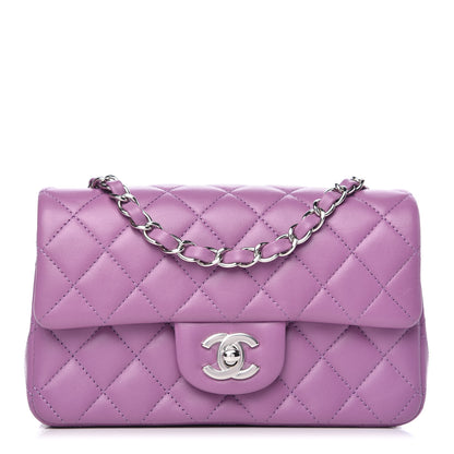 Chanel Lambskin Quilted Mini Rectangular Flap Purple 1 of 9