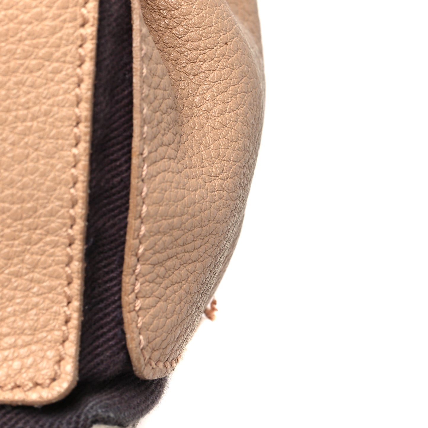 Calfskin Canvas Small Muse Two Beige