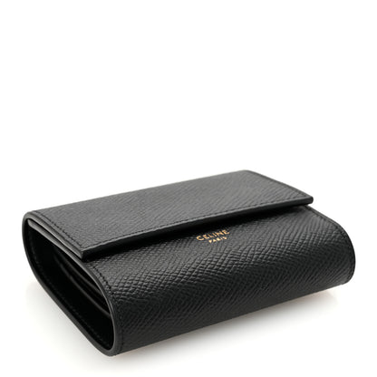 Celine Grained Calfskin Small Tri-Fold Wallet Black 4 of 8