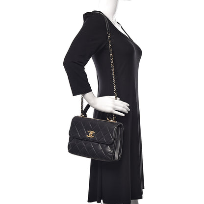 Chanel Lambskin Quilted Small Trendy CC Dual Handle Flap Bag Black 2 of 16
