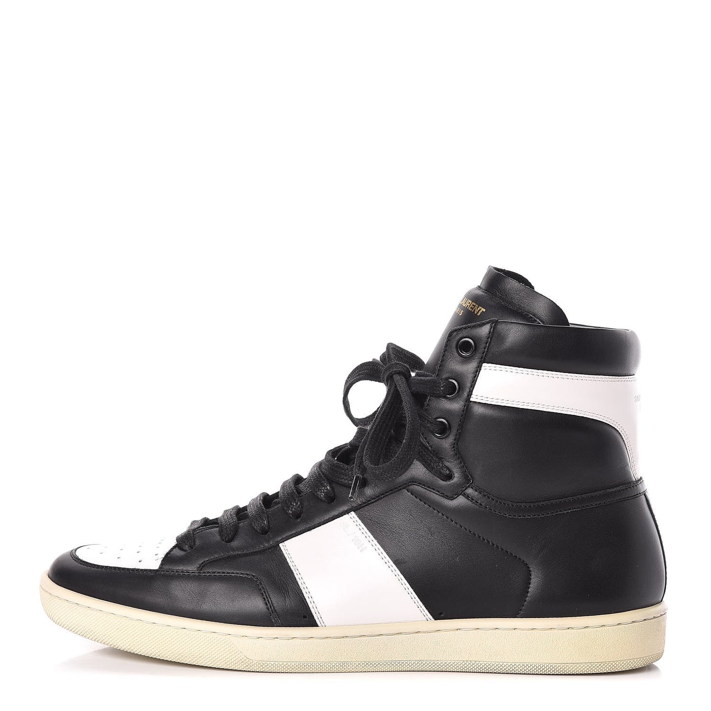 Calfskin Mens Court Classic SL/10H High Top Sneakers 43 Black White