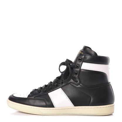 Saint Laurent Calfskin Mens Court Classic SL/10H High Top Sneakers 43 Black White 1 of 10