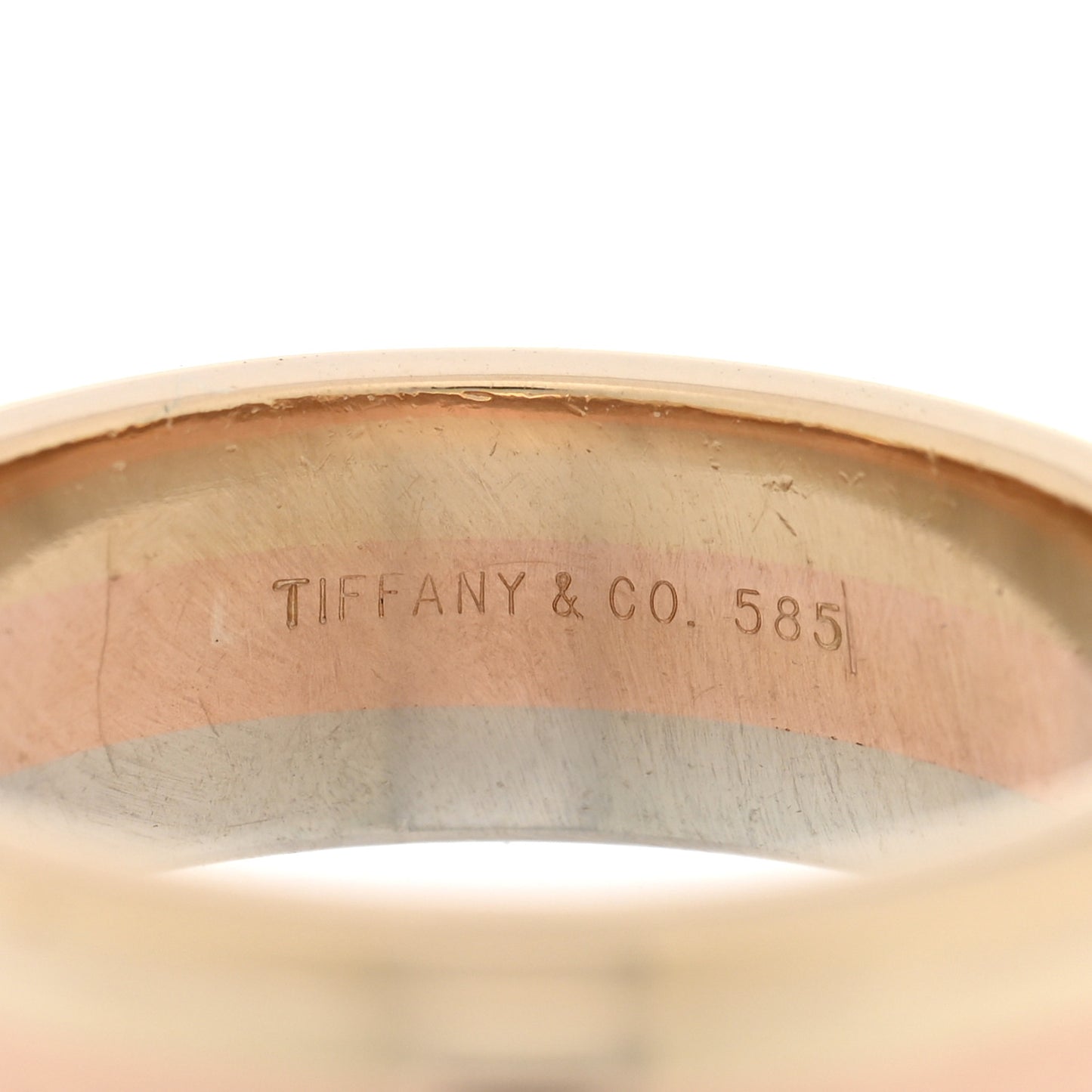 14K Rose White Yellow Gold Wide Band Ring 49 5