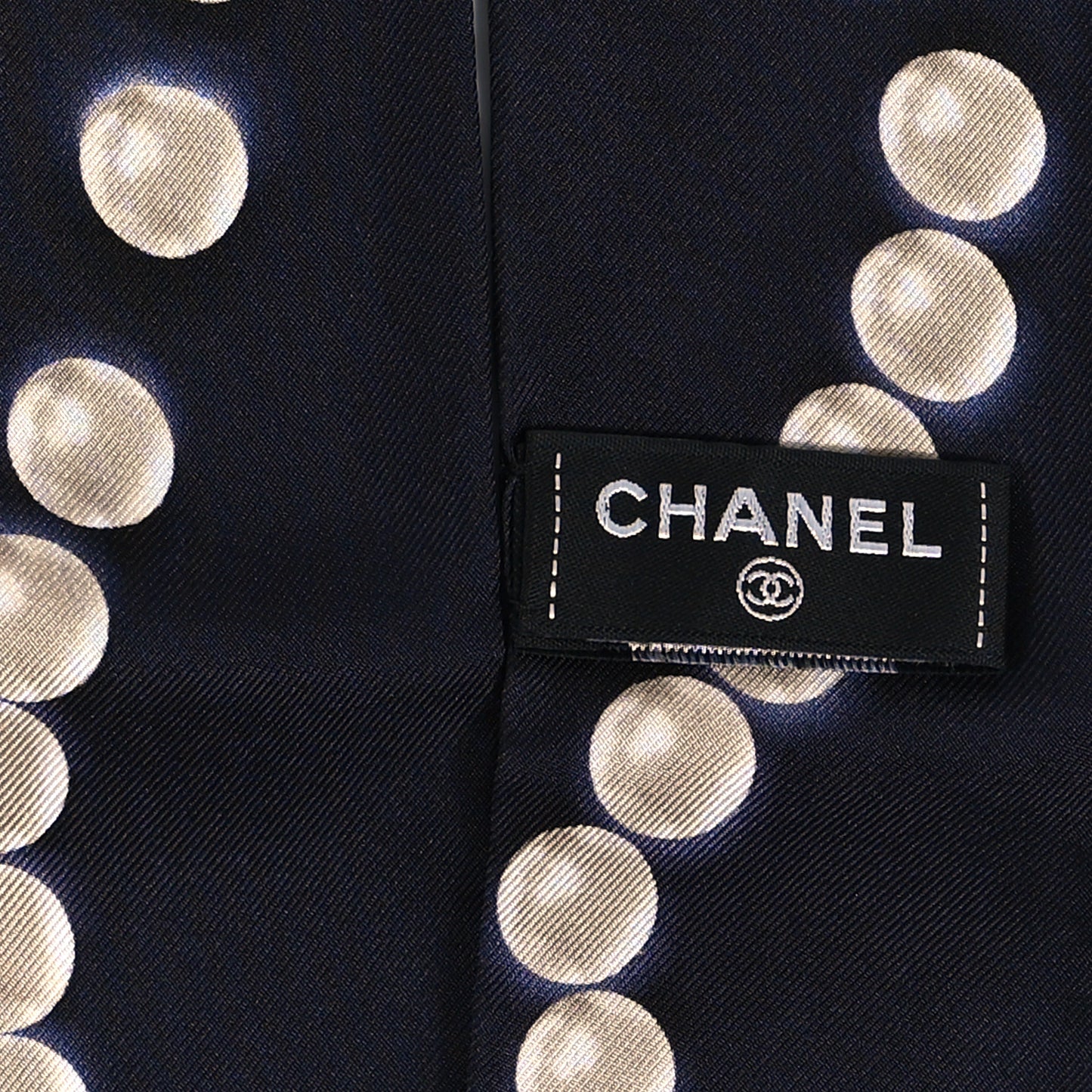 Silk Pearl CC Slim Bandeau Scarf Dark Navy