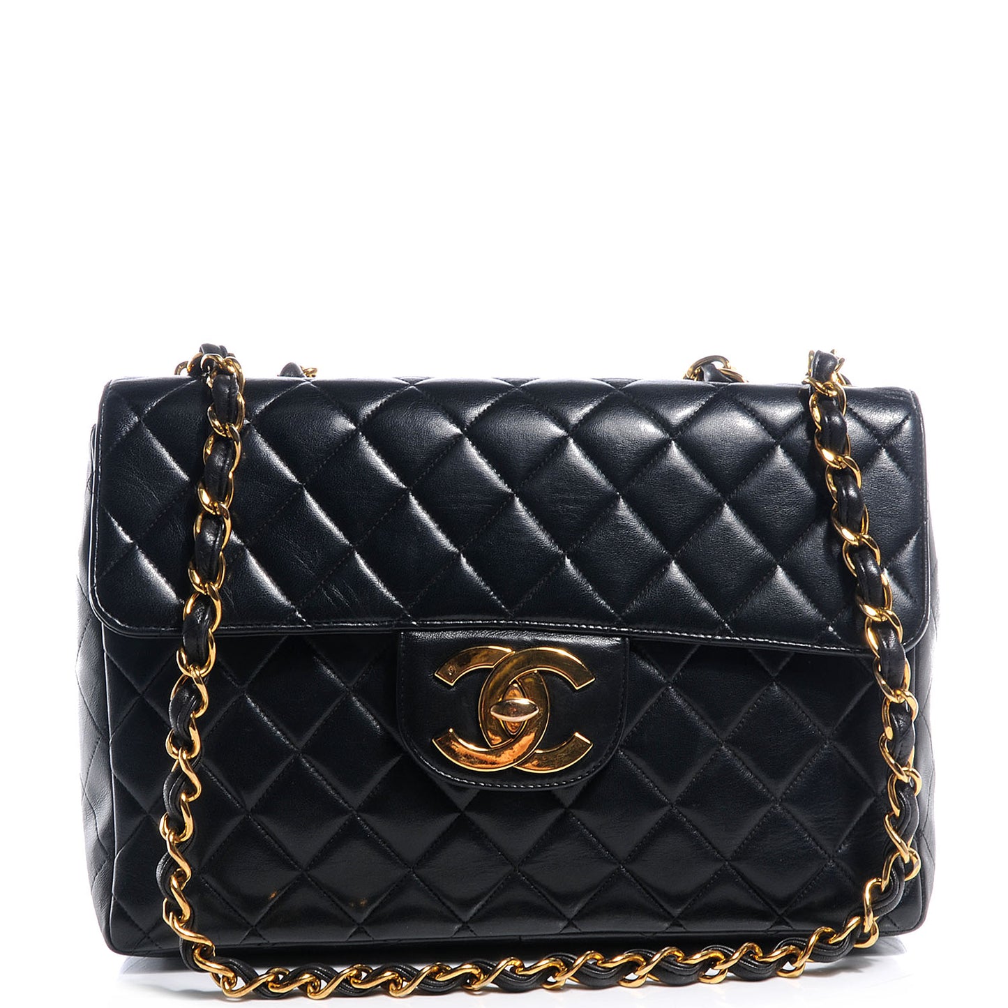 Lambskin Jumbo Flap Black