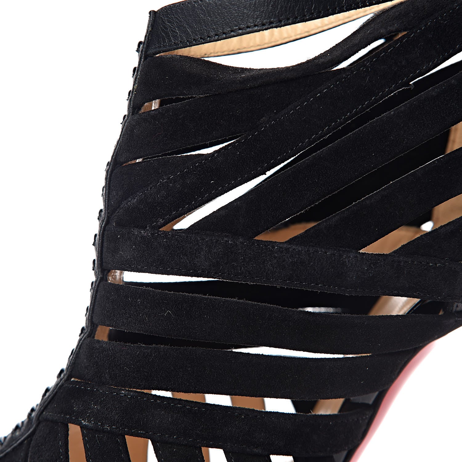 Christian Louboutin Suede Calfskin Patent Karina 120 Booties 39.5 Black 9 of 14
