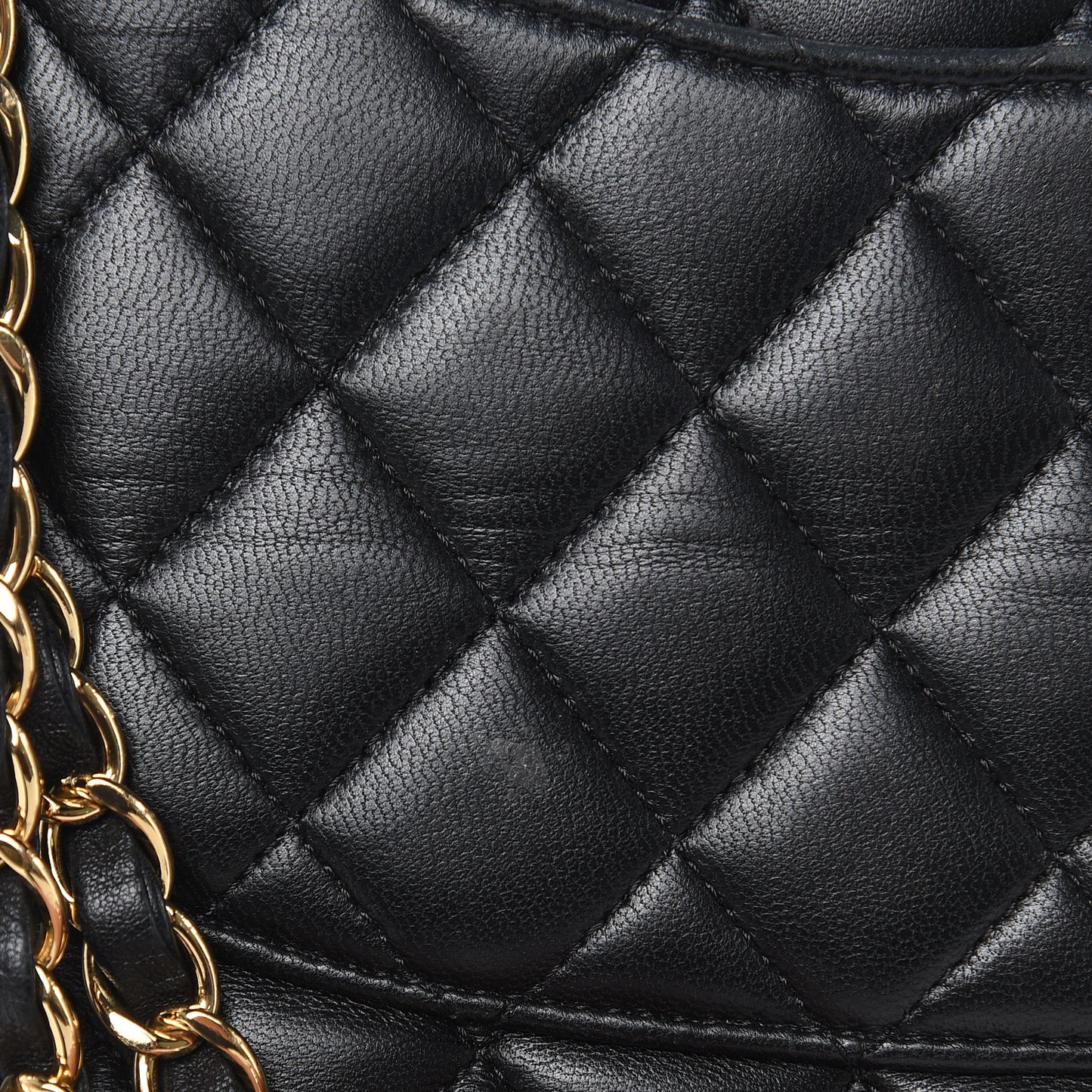 Lambskin Quilted Medium Double Flap Black
