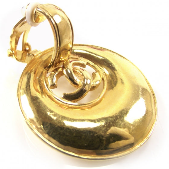 Chanel Gold CC Clip On Earrings 4 of 5