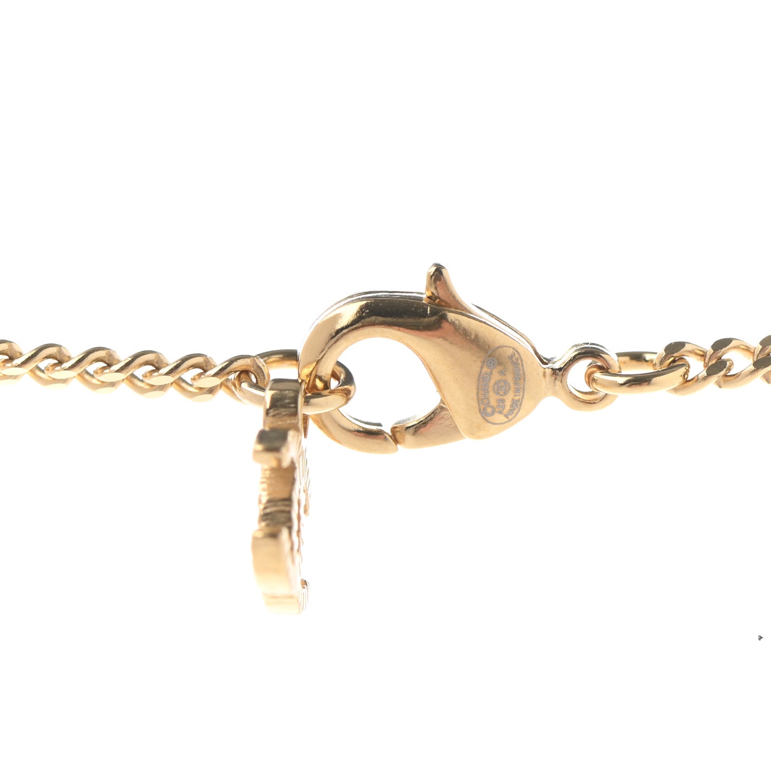 Chanel Crystal Pearl CC Camellia Flower Necklace Gold 5 of 6