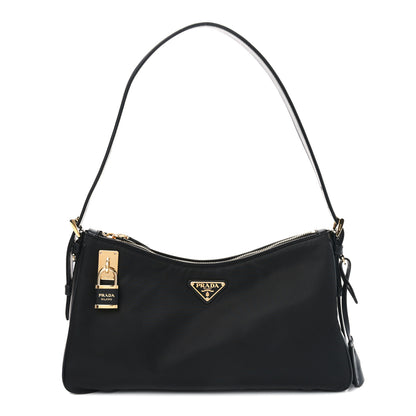 Prada Re-Nylon Vitello Large Aimee Shoulder Bag Black 1 of 9