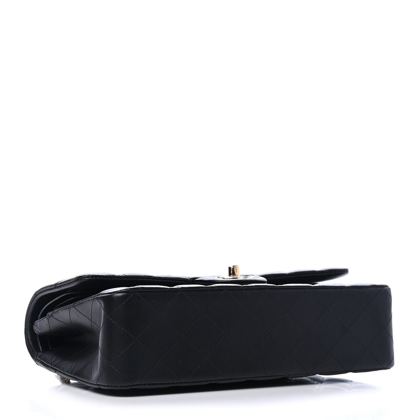 Lambskin Quilted Medium Double Flap Black