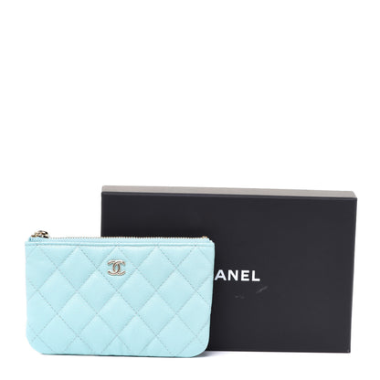 Chanel Caviar Quilted Small Cosmetic Case Light Blue 7 of 8