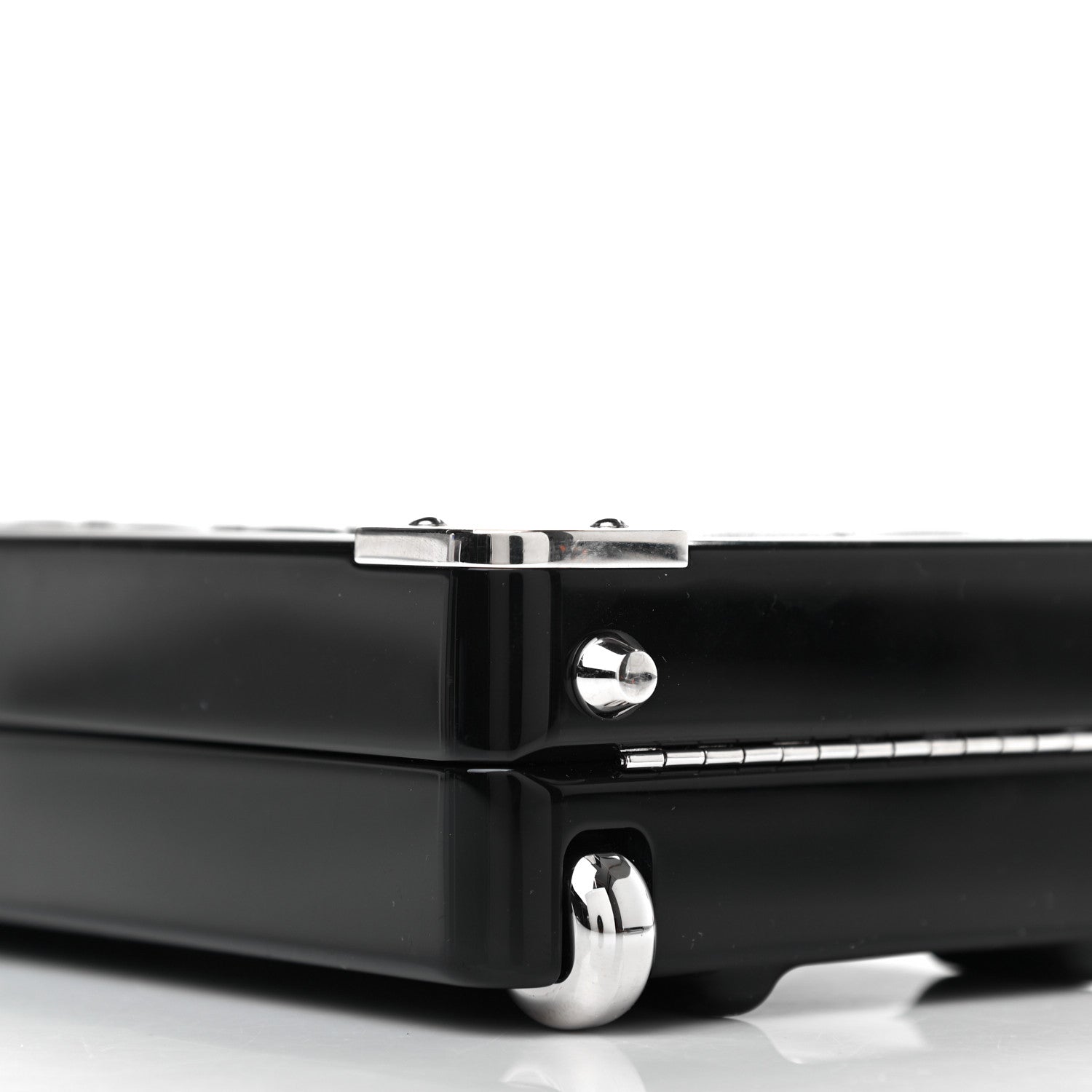 Chanel Plexiglass Metallic Lambskin Evening In The Air Mini Trolley Minaudiere Clutch Black Silver 8 of 9