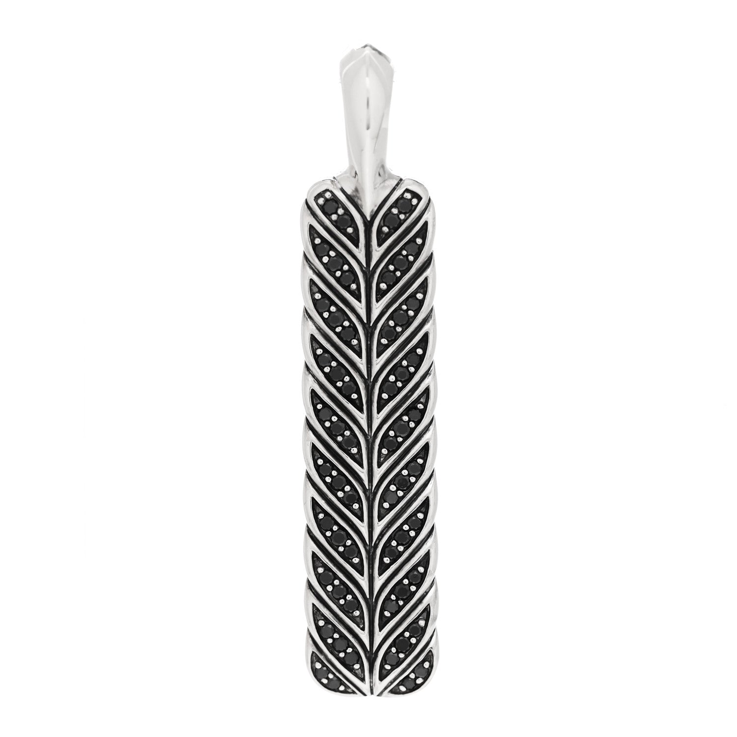 David Yurman Sterling Silver Black Diamond Chevron Ingot Tag Pendant 1 of 4