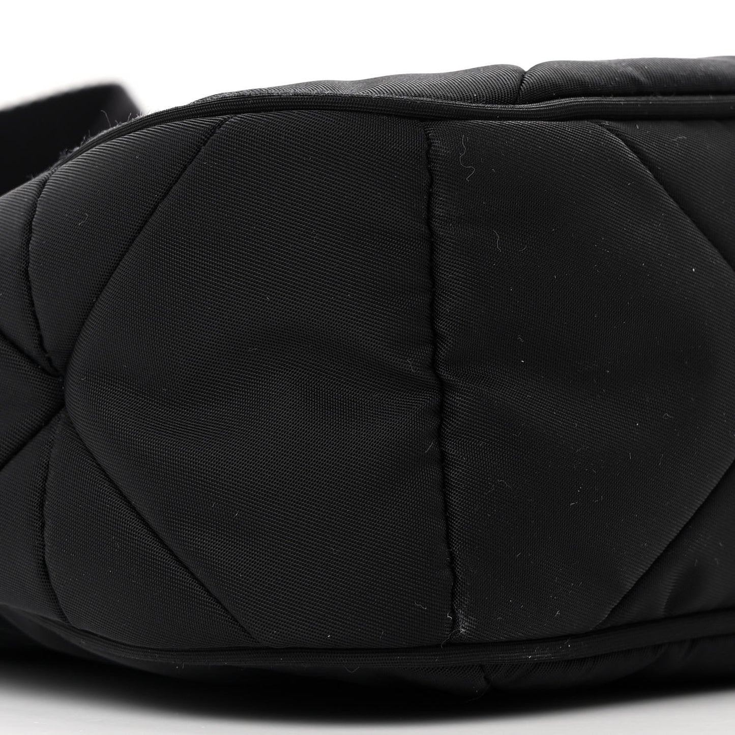 Tessuto Nylon Triangle Quilted Padded Patchwork System Shoulder Bag Black