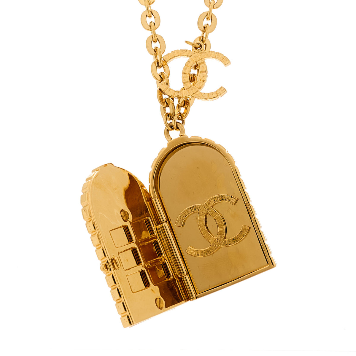 Chanel Metal 31 Rue Cambon Door Long Necklace Gold 4 of 5