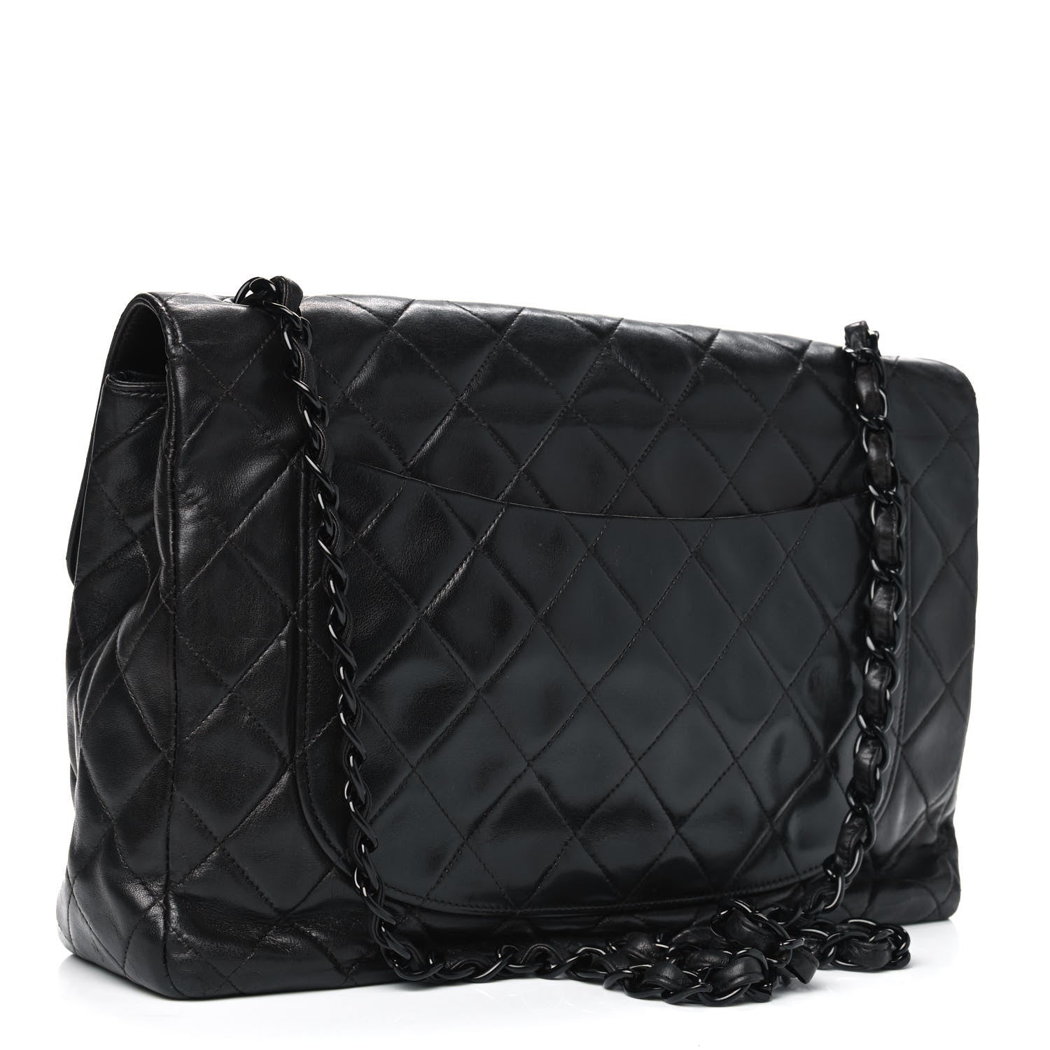 Chanel Lambskin Quilted Jumbo Single Flap So Black 2 of 5