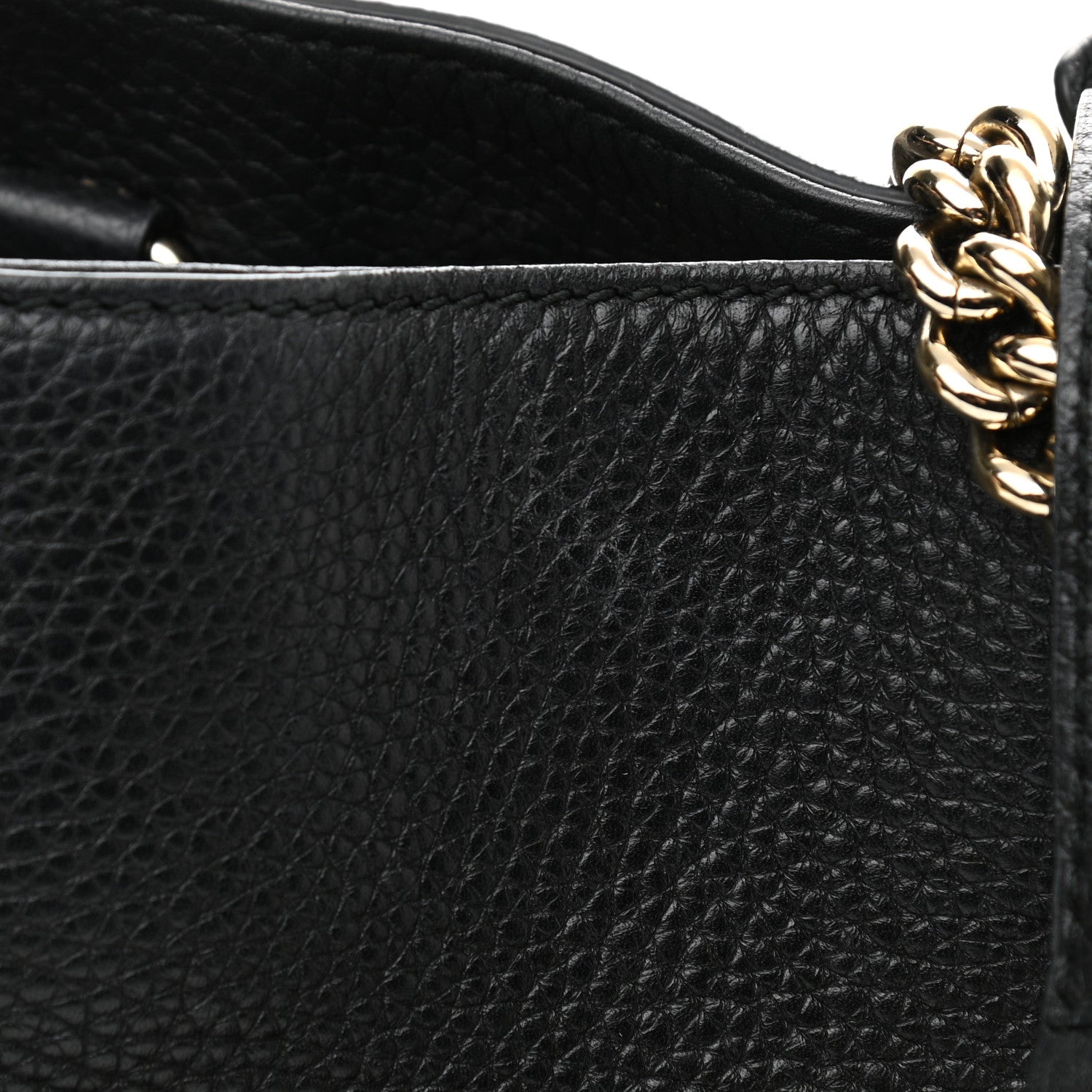 Gucci Pebbled Calfskin Medium Soho Chain Shoulder Bag Black 11 of 13