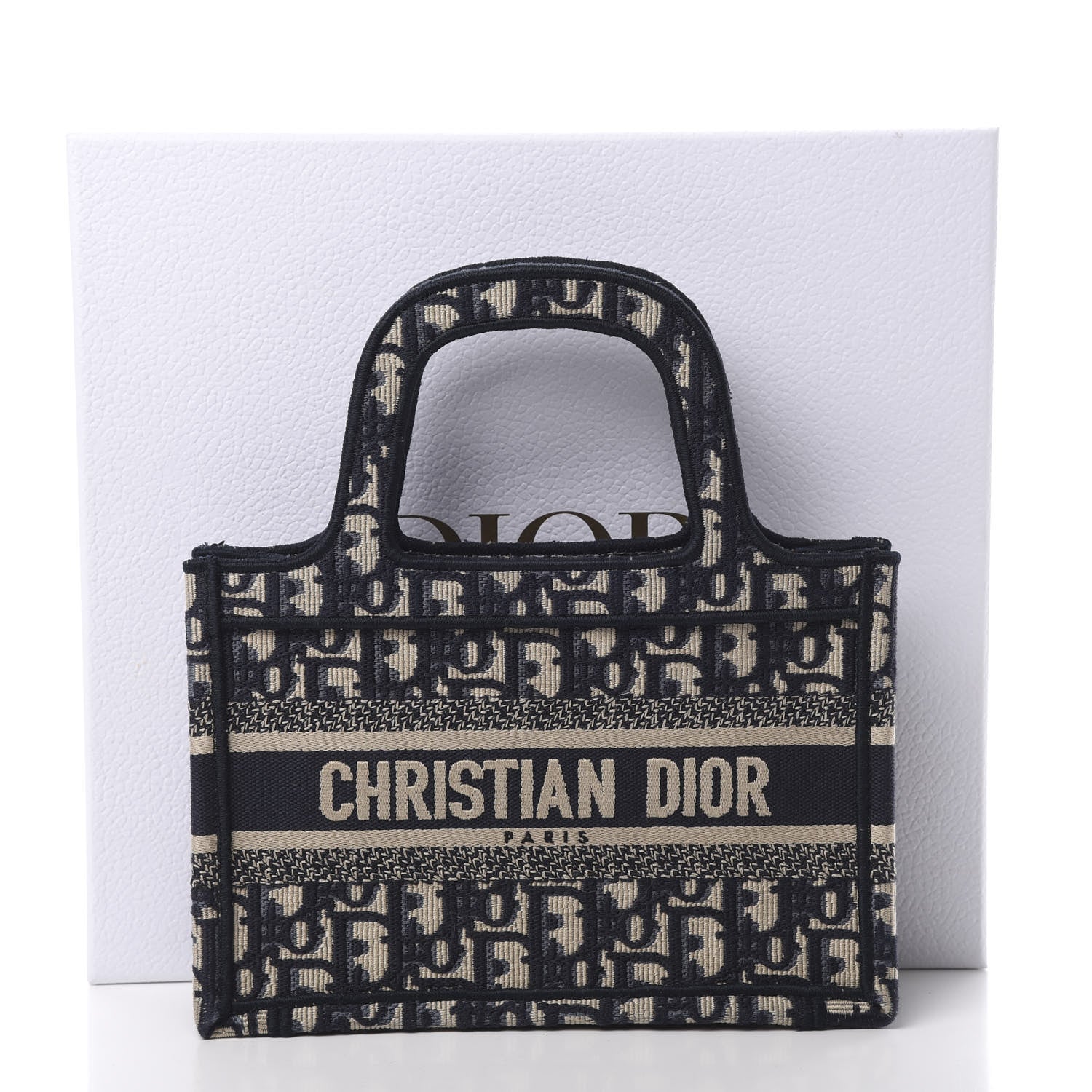 Christian Dior Oblique Mini Book Tote Blue Multicolor 11 of 11
