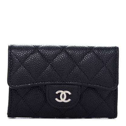 Chanel Caviar Quilted Flap Card Holder Wallet Black 1 of 9